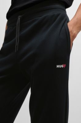 tracksuit bottoms with heart logo, Black