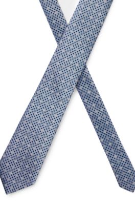 Silk tie with jacquard Double B monograms, Light Blue