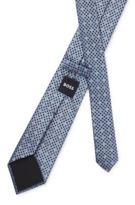 Silk tie with jacquard Double B monograms, Light Blue