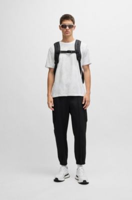 Relaxed-fit T-shirt with decorative reflective print, White