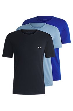 Lot de trois t-shirts en coton avec logo brodé