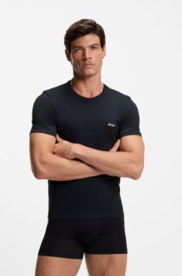 Lot de trois t-shirts en coton avec logo brod&eacute;, Fantaisie