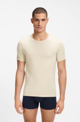 Three-pack of cotton T-shirts with logo embroidery, Patterned