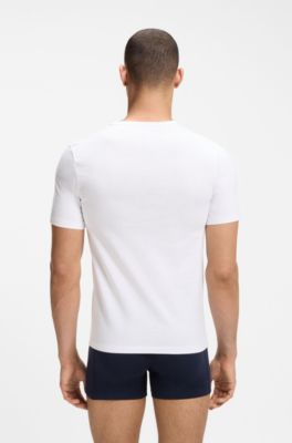 Three-pack cotton undershirts, Patterned