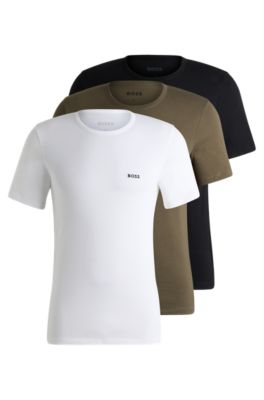 Lot de trois t-shirts en coton logot&eacute;s, Fantaisie