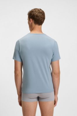 Three-pack of cotton underwear T-shirts, Patterned