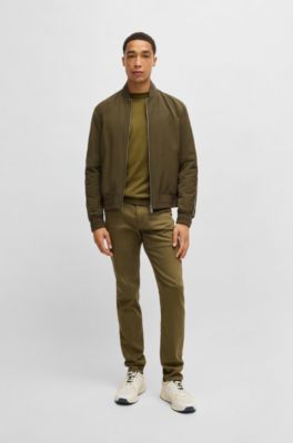 Porsche x BOSS canvas jacket with stripe trims, Dark Green