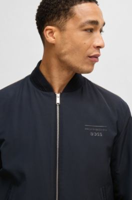 BOSS - Porsche x BOSS canvas jacket with stripe trims - Dark Blue