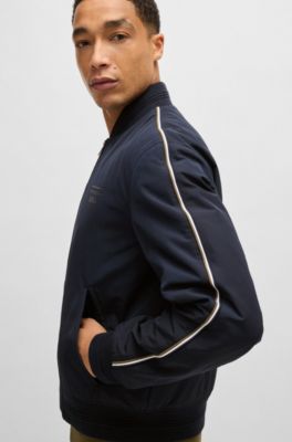 BOSS - Porsche x BOSS canvas jacket with stripe trims - Dark Blue