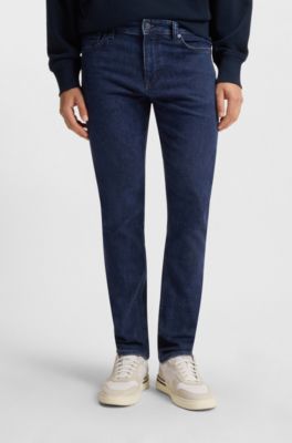 Delaware slim-fit jeans in indigo-blue stretch denim, Dark Blue
