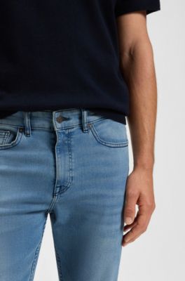 Delaware slim-fit jeans in blue super-stretch denim, Blue
