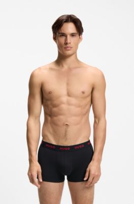 Three-pack of logo trunks in stretch cotton, Light Grey