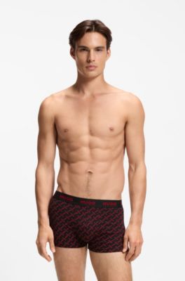 Three-pack of logo trunks in stretch cotton, Light Grey