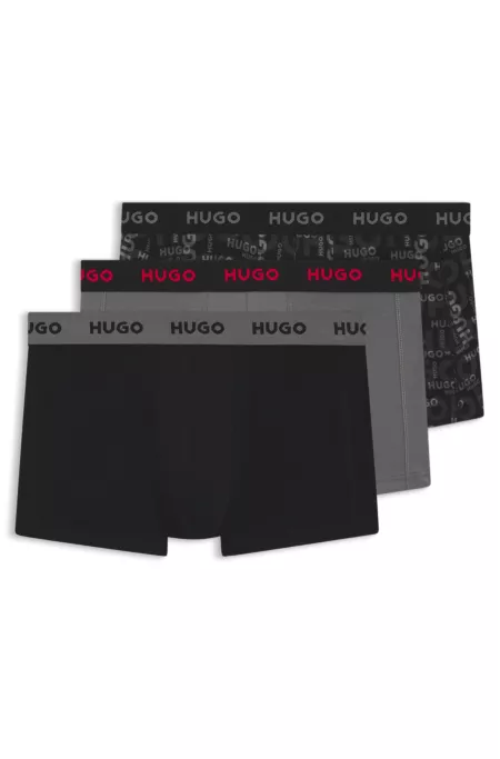 Three-pack of trunks in stretch cotton