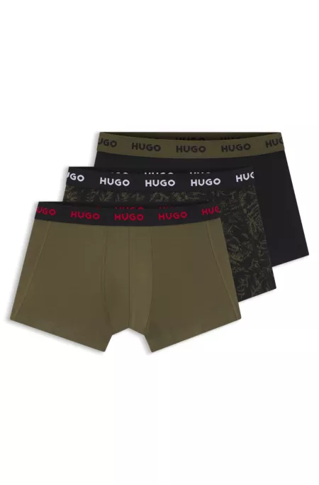 Three-pack of trunks in stretch cotton