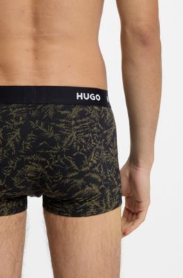 Three-pack of trunks in stretch cotton, Patterned