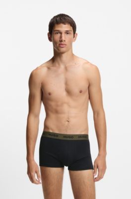 Three-pack of trunks in stretch cotton, Patterned