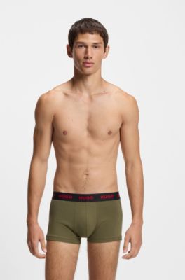 Three-pack of trunks in stretch cotton, Patterned