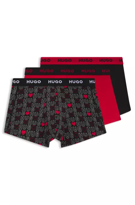 Three-pack of trunks in stretch cotton