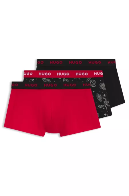 Three-pack of trunks in stretch cotton