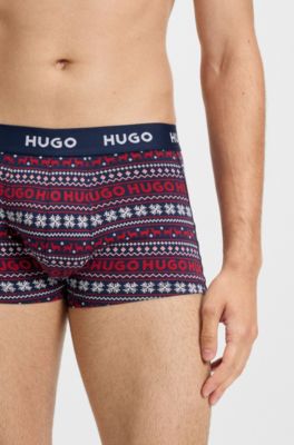 Paquete de tres calzoncillos de algod&oacute;n el&aacute;stico con logo, Fantas&iacute;a