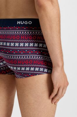 Paquete de tres calzoncillos de algod&oacute;n el&aacute;stico con logo, Fantas&iacute;a