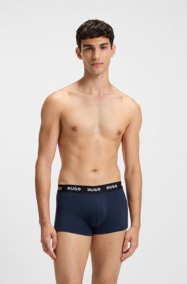 Three-pack of trunks in stretch cotton, Patterned