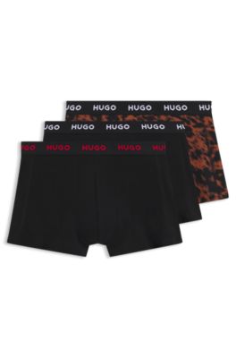 Three-pack of trunks in stretch cotton, Patterned