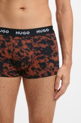 Three-pack of trunks in stretch cotton, Patterned