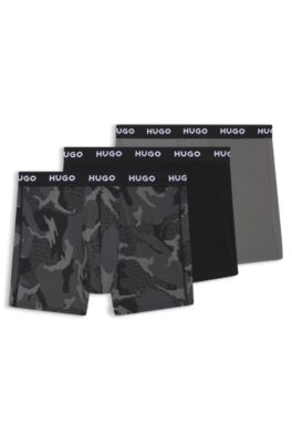 Three-pack of boxer briefs in stretch cotton, Patterned