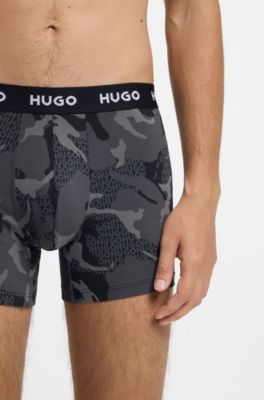 Three-pack of boxer briefs in stretch cotton, Patterned