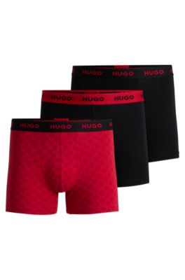 Three-pack of boxer briefs in stretch cotton, Patterned