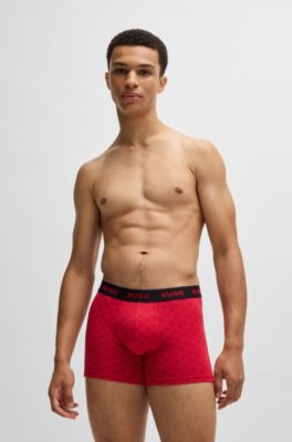 Three-pack of boxer briefs in stretch cotton, Patterned