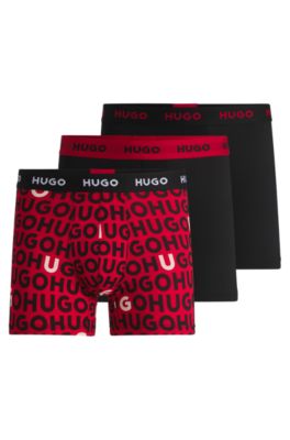 Three-pack of boxer briefs in stretch cotton, Patterned