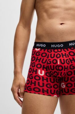 Three-pack of boxer briefs in stretch cotton, Patterned