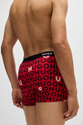 Three-pack of boxer briefs in stretch cotton, Patterned