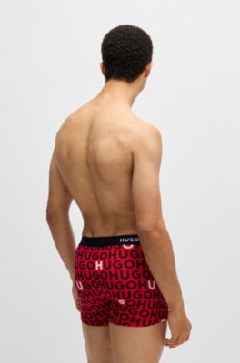 Three-pack of boxer briefs in stretch cotton, Patterned