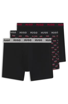 Three-pack of boxer briefs in stretch cotton, Patterned