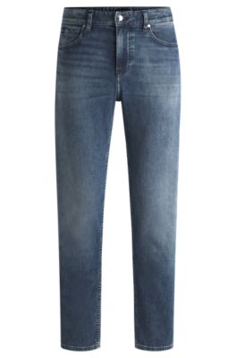 Maine regular-fit jeans in super-soft blue denim, Dark Blue