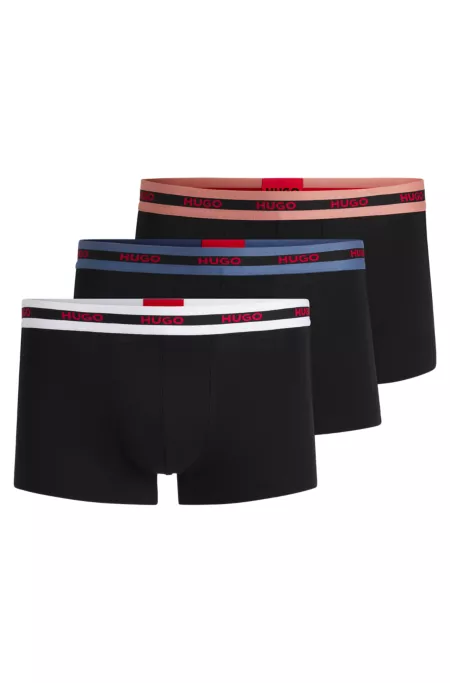 Three-pack of stretch-cotton trunks with logo waistbands