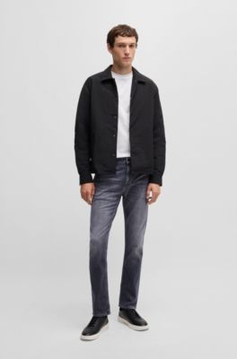 Vaqueros slim fit en denim gris suave al tacto, Gris oscuro