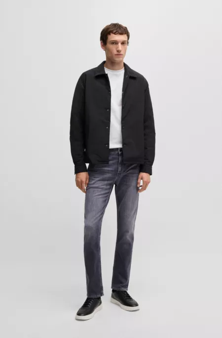 Slim-fit jeans in gray soft-touch denim