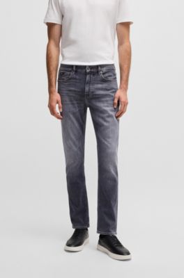Vaqueros slim fit en denim gris suave al tacto, Gris oscuro