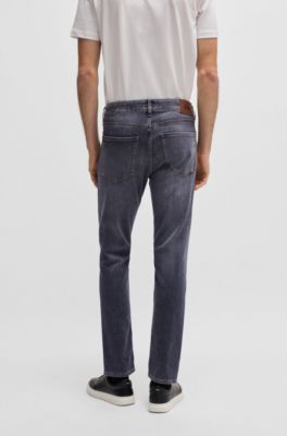 Vaqueros slim fit en denim gris suave al tacto, Gris oscuro