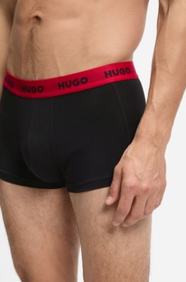 Lot de trois boxers courts avec taille &agrave; logo en jacquard, Gris sombre