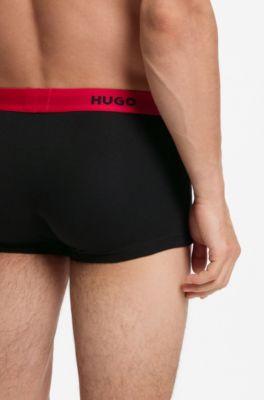 Paquete de tres calzoncillos con cintura de jacquard con logos, Gris oscuro