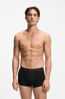 Paquete de tres calzoncillos con cintura de jacquard con logos, Gris oscuro