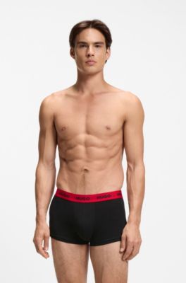 Lot de trois boxers courts avec taille &agrave; logo en jacquard, Gris sombre