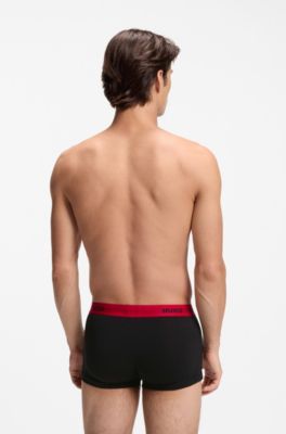 Lot de trois boxers courts avec taille &agrave; logo en jacquard, Gris sombre