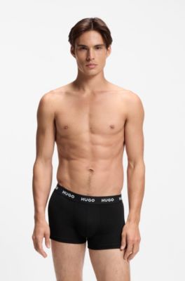 Three-pack trunks with jacquard logo waistband, Light Grey